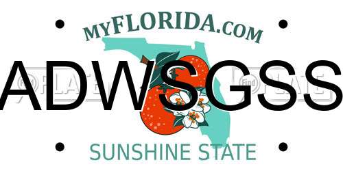 ADWSGSS Florida License Plate