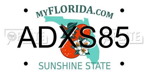 ADXS85 Florida License Plate