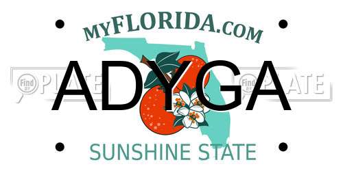 ADYGA Florida License Plate