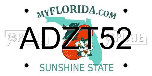 ADZT52 Florida License Plate