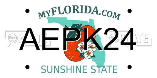AEPK24 Florida License Plate