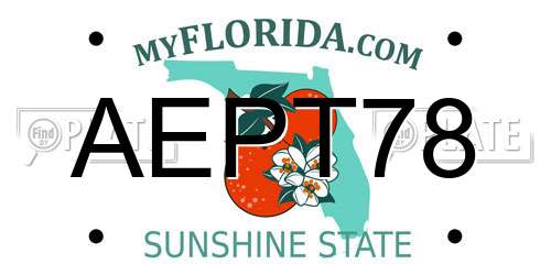 AEPT78 Florida License Plate