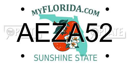 AEZA52 Florida License Plate
