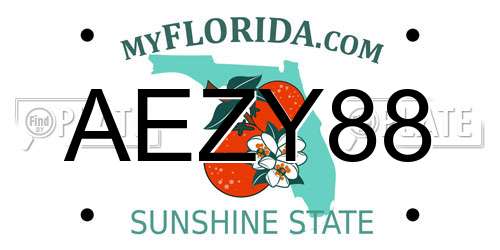 AEZY88 Florida License Plate