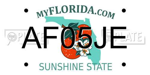 AF05JE Florida License Plate