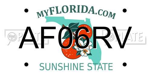 AF06RV Florida License Plate