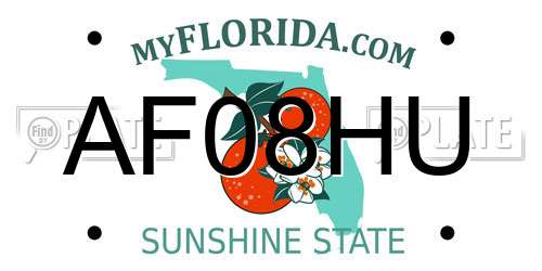 AF08HU Florida License Plate