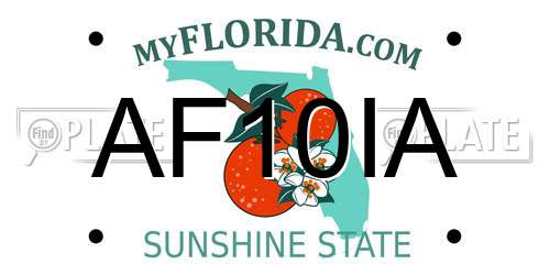 AF10IA Florida License Plate