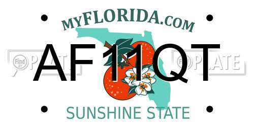 AF11QT Florida License Plate