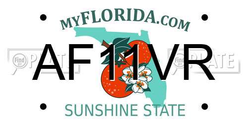 AF11VR Florida License Plate