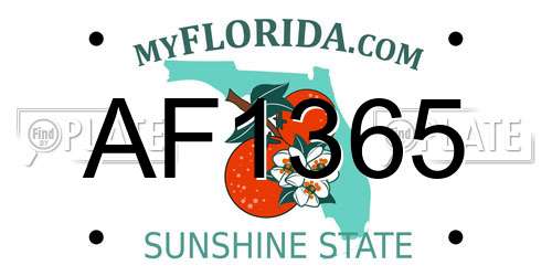 AF1365 Florida License Plate