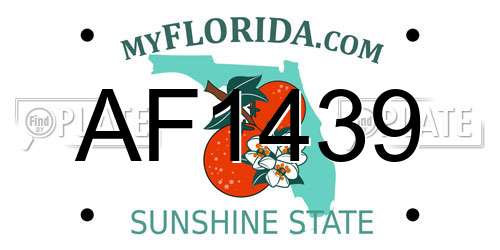 AF1439 Florida License Plate