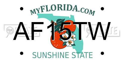 AF15TW Florida License Plate