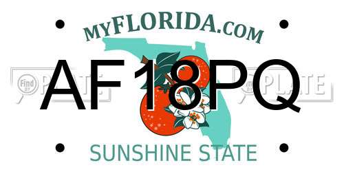 AF18PQ Florida License Plate