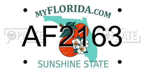 AF2163 Florida License Plate