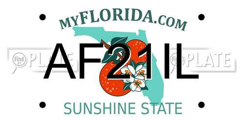 AF21IL Florida License Plate
