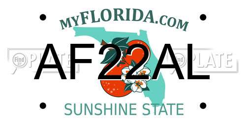 AF22AL Florida License Plate