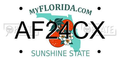 AF24CX Florida License Plate