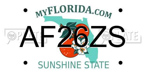 AF26ZS Florida License Plate