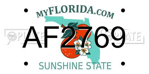 AF2769 Florida License Plate
