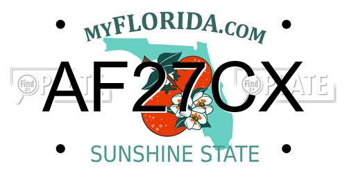AF27CX Florida License Plate