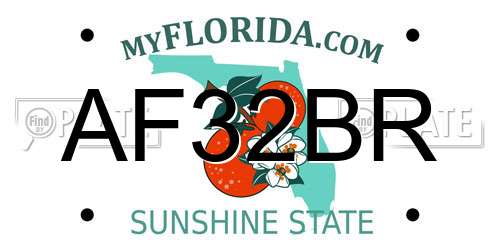 AF32BR Florida License Plate