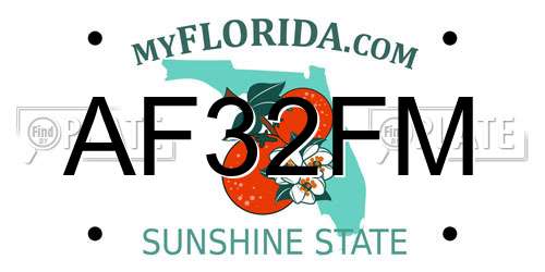 AF32FM Florida License Plate