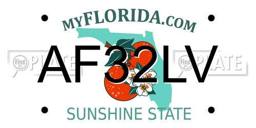 AF32LV Florida License Plate