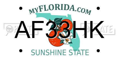 AF33HK Florida License Plate