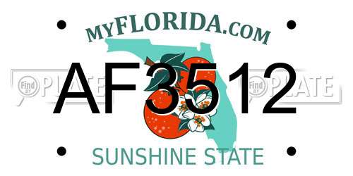 AF3512 Florida License Plate