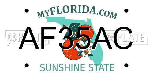 AF35AC Florida License Plate