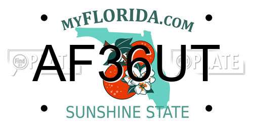 AF36UT Florida License Plate