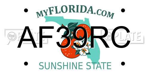 AF39RC Florida License Plate