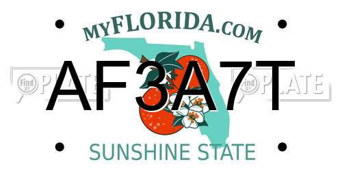 AF3A7T Florida License Plate