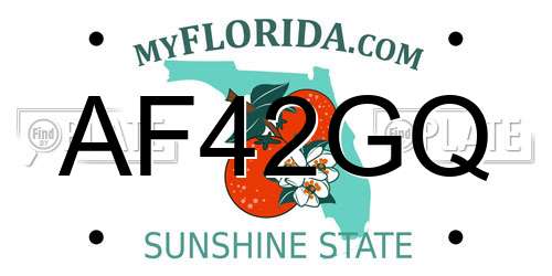 AF42GQ Florida License Plate