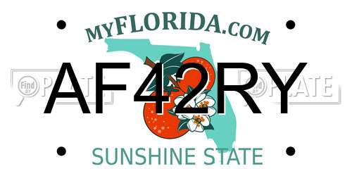 AF42RY Florida License Plate