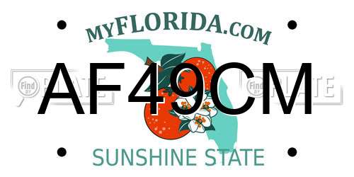 AF49CM Florida License Plate