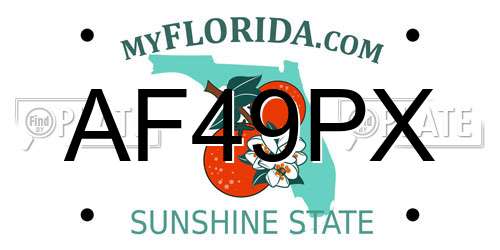 AF49PX Florida License Plate