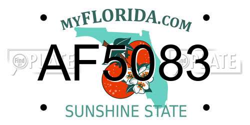 AF5083 Florida License Plate