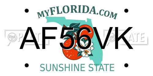 AF56VK Florida License Plate