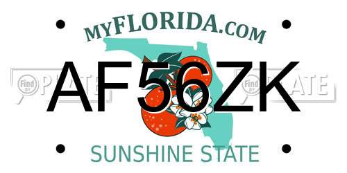AF56ZK Florida License Plate