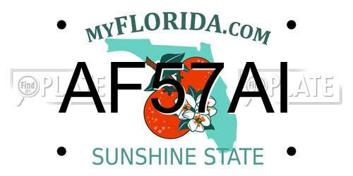 AF57AI Florida License Plate