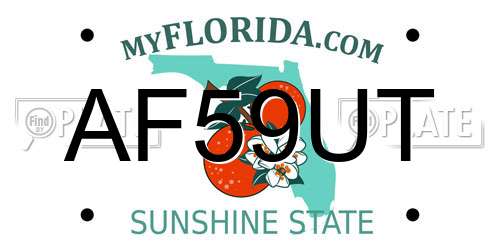 AF59UT Florida License Plate