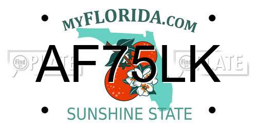 AF75LK Florida License Plate