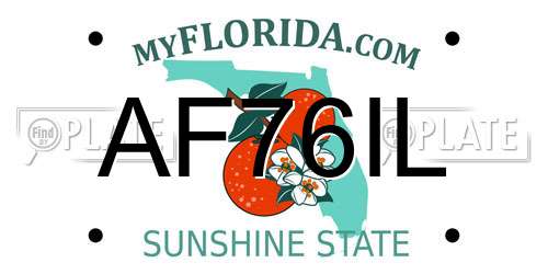 AF76IL Florida License Plate
