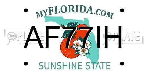 AF77IH Florida License Plate