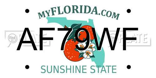 AF79WF Florida License Plate
