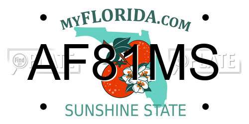 AF81MS Florida License Plate