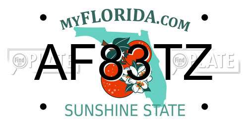 AF83TZ Florida License Plate