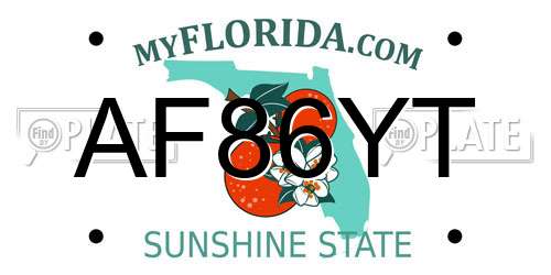 AF86YT Florida License Plate
